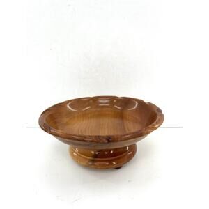 “Pretty Blue Danube” Swiss make musical pedestal natural wood bowl.